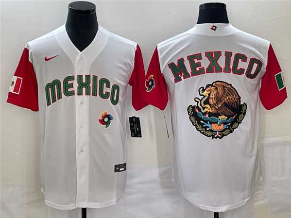 Mens Mexico Baseball 2023 White Team Big Logo World Baseball Classic Stitched Jersey->2023 world baseball classic->MLB Jersey